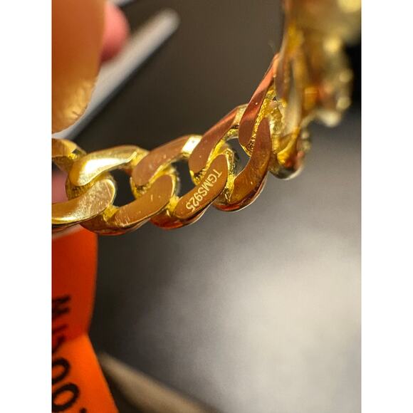 NWT Sz. 5 -2ct Vermeil Moissanite over 925 Silver Cuban Ring - Picture 5 of 7